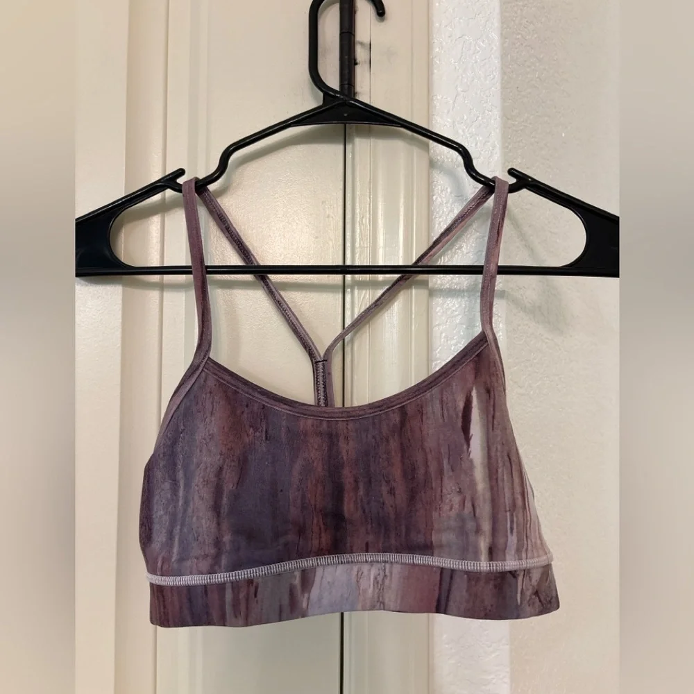 Lululemon Sports Bra Size 6 Strappy Back Purple Tie Dye